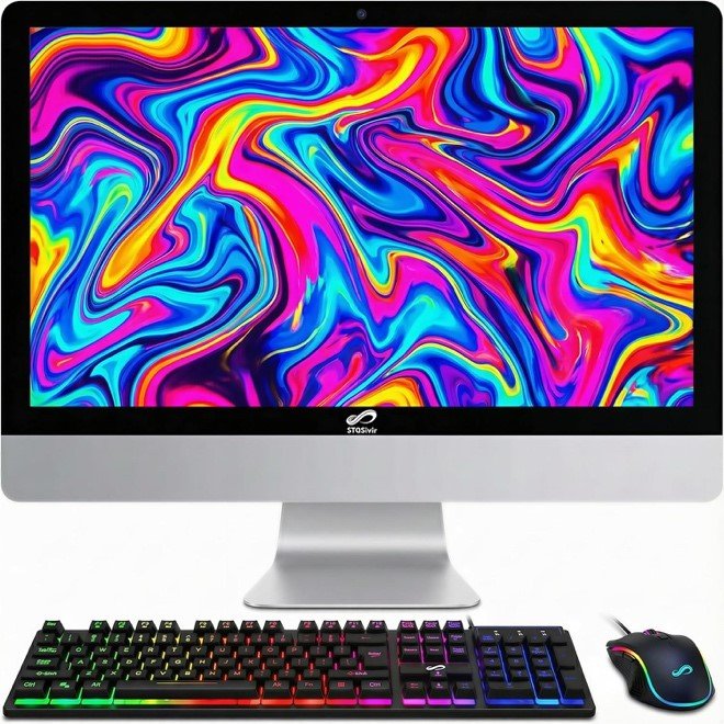 All in One Desktop Computer, 22" FHD Display, Intel Core i5 up to 3.0GHz, 16GB RAM, 512GB SSD, WiFi, BT 5.0, Webcam, Windows 11 Home